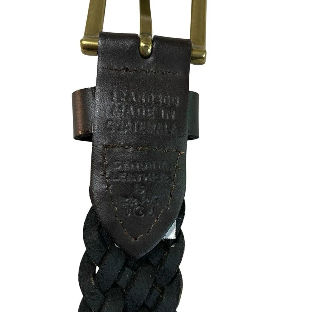 Braided Leather Belt Size S Kids Brown
